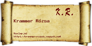 Krammer Rózsa névjegykártya